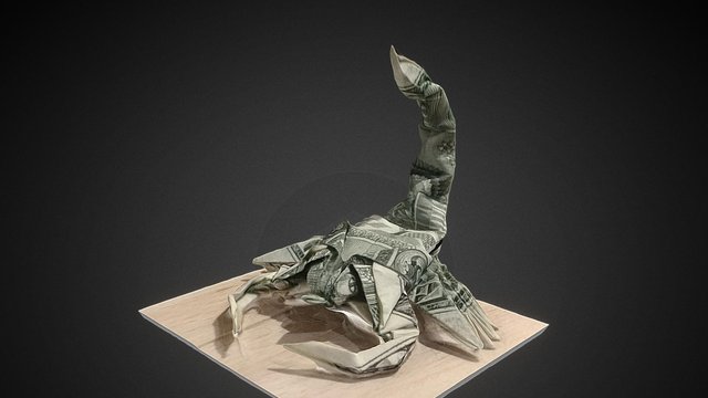 Dollar Bill Origami - Scorpion 3D Model