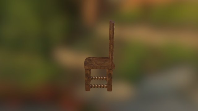 A Simple Medieval Chair 3D Model