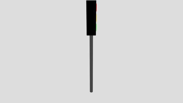 Stylized Low Poly Traffic Light - Game Ready 3D Model