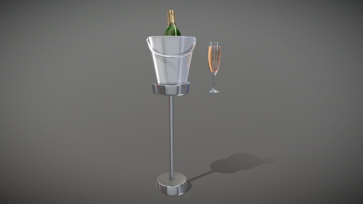 Ice Bucket Champaigne Set 3D Model