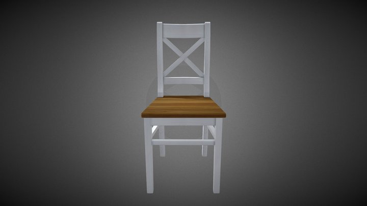 ForestDrewniane Krzesło z Krzyżem 3D Model