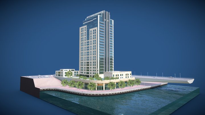 Skyscraper Hotel Apartments Marina 3D Model