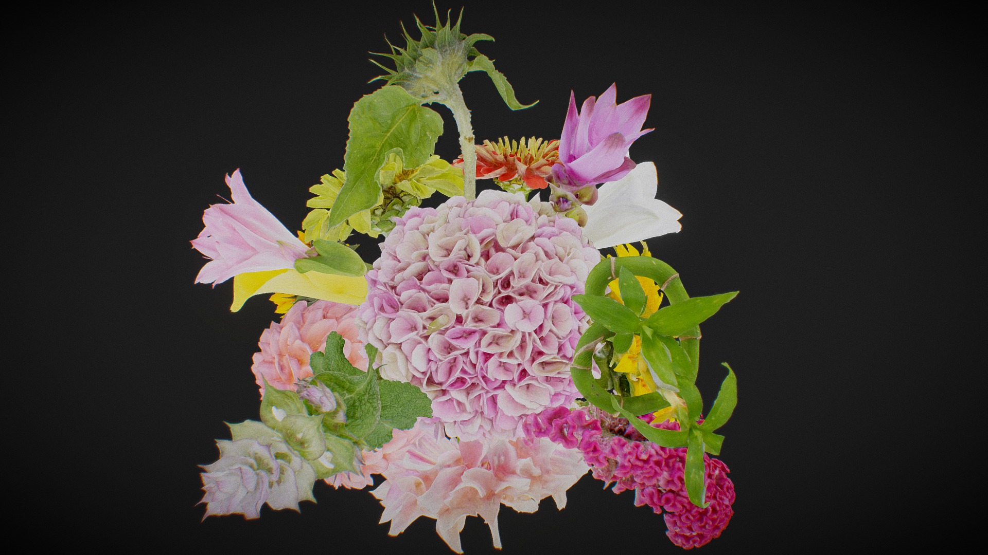 3D model Flower Bouquet - This is a 3D model of the Flower Bouquet. The 3D model is about a bouquet of flowers.