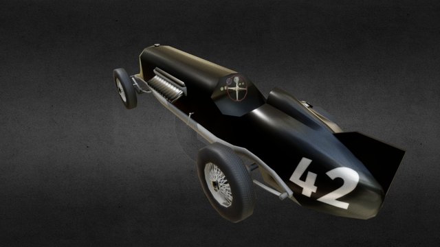 LowPoly Vintage Race Car 5 3D Model