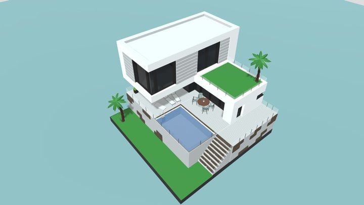 Isometric Farm house 3D Model