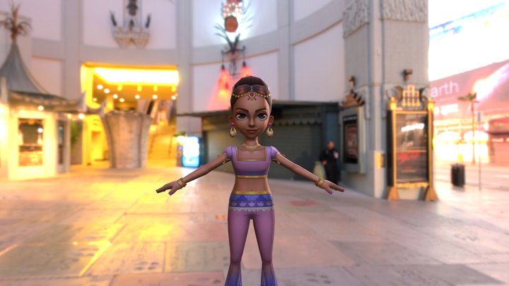 low ply indin girl 3D Model