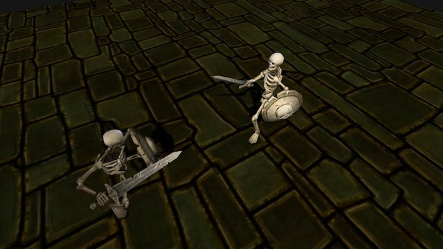 Skeleton fight (Animated) 3D Model