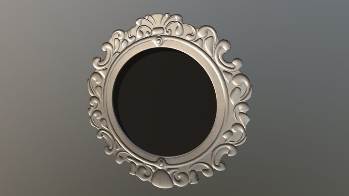 Silver Circle Frame 3D Model