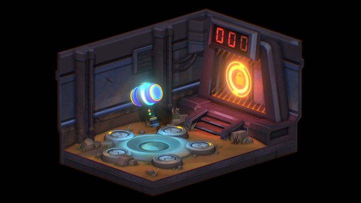Sci-Fi Game: Whac-A-Mole 3D Model