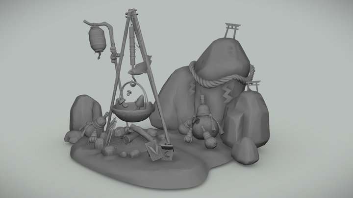 The Adventurer's Camp: The Medicine Seller 3D Model