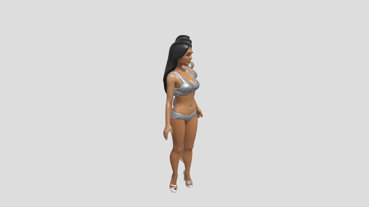 three woman in bikinis 3D Model