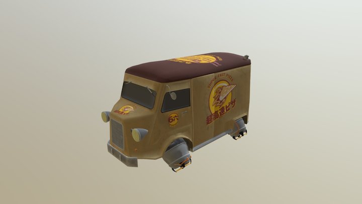 Retro futuristic Food Truck 3D Model
