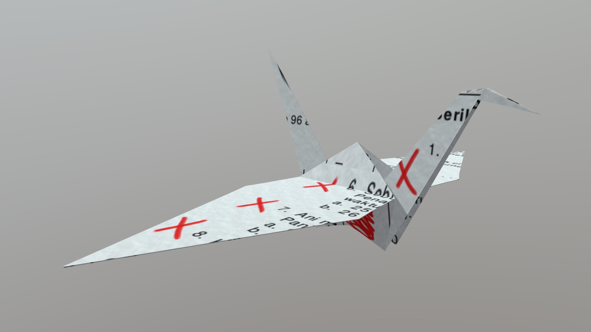 3D model mathematics origami - This is a 3D model of the mathematics origami. The 3D model is about a close-up of a jet.