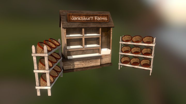 Farmers Market Stand 3D Model