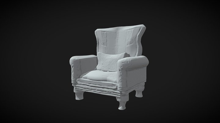 Simple Small Chair Furniture 3D Model