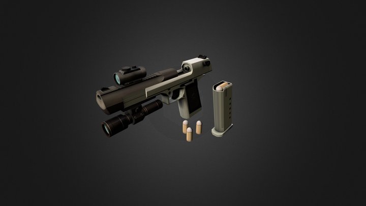 Desert Eagle Bullet Clip 3D Model
