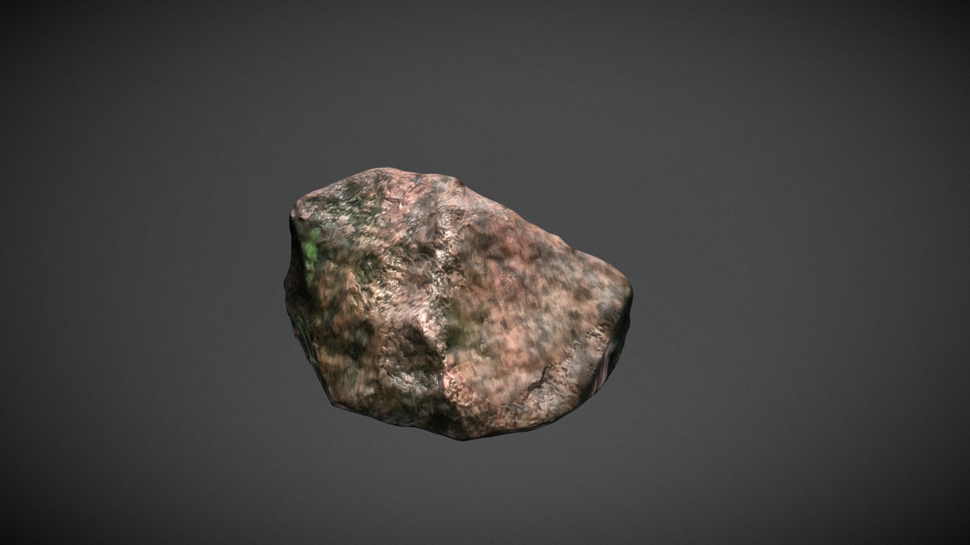 3D model Red Granite Stone Scanned - This is a 3D model of the Red Granite Stone Scanned. The 3D model is about a rock with a dark background.