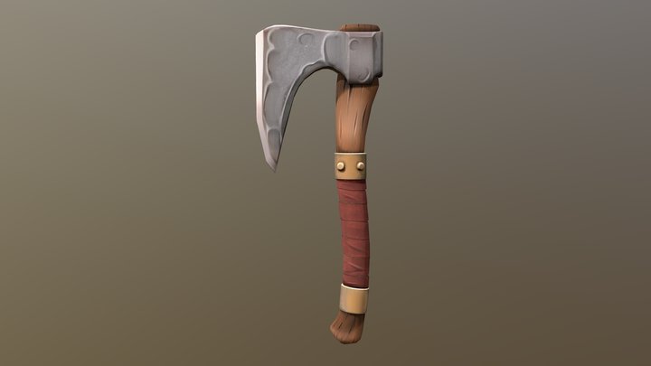 Stylized axe [Hand Painted] 3D Model