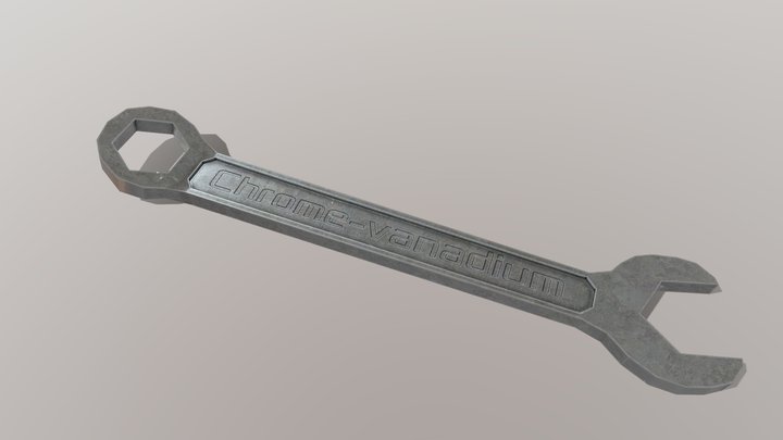 Low-poly wrench 3D Model