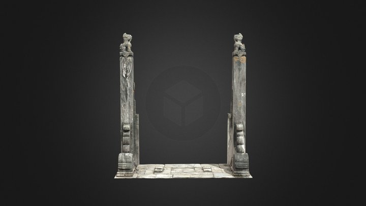 石五供前门柱 3D Model