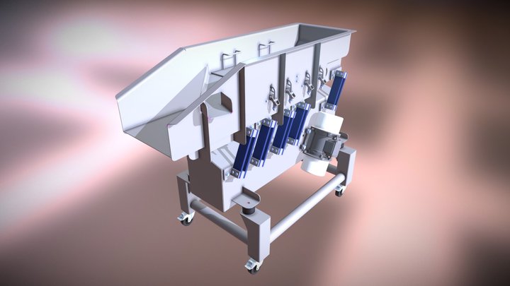 Natural frequency trough conveyor / screen 3D Model