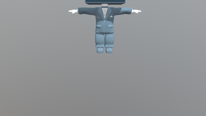 Block Head Funco Pop Model Unity T- Pose 3D Model