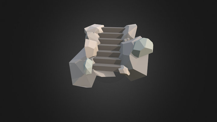Stone Stairs 3D Model