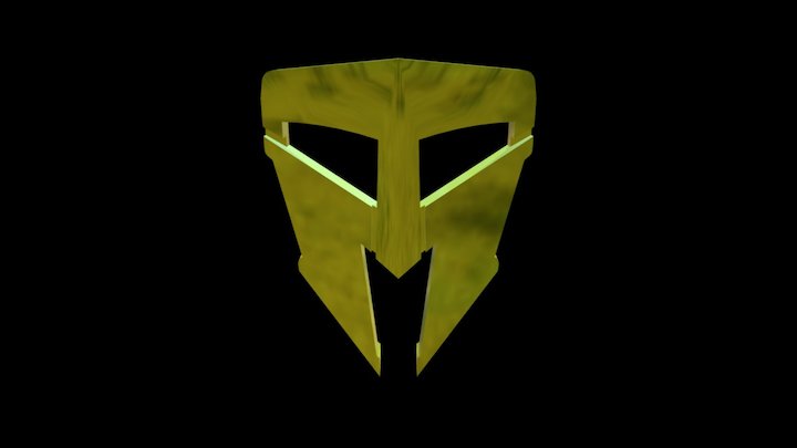 Gold Spartan Mask 3D Model