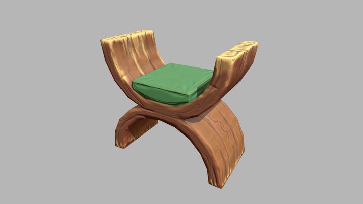 U Chair - Stylized Game Asset 3D Model