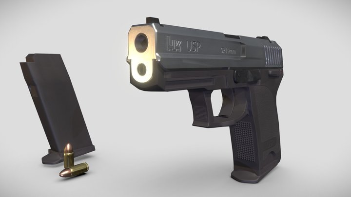 USP 9mm (Steel Slide) 3D Model