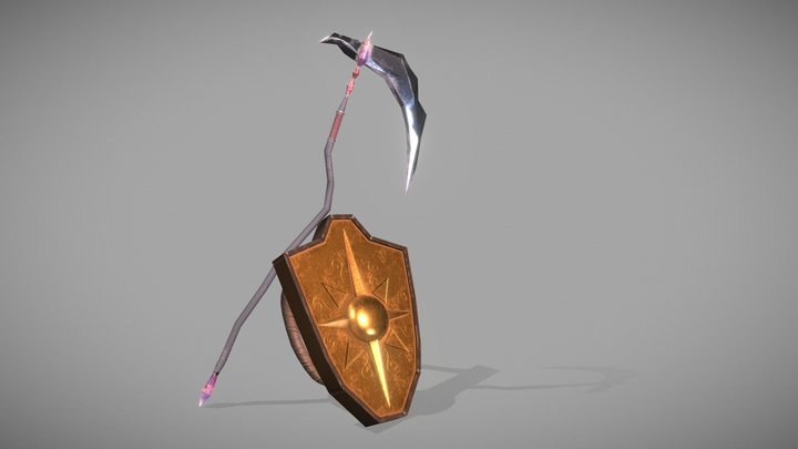Scythe and Shield 3D Model