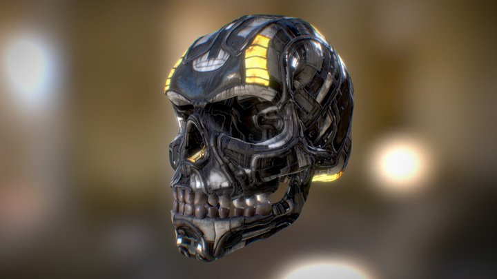 Greeble Skull 3D Model