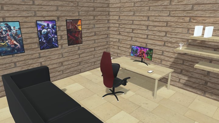 Free Fire Gaming Room 3D Model
