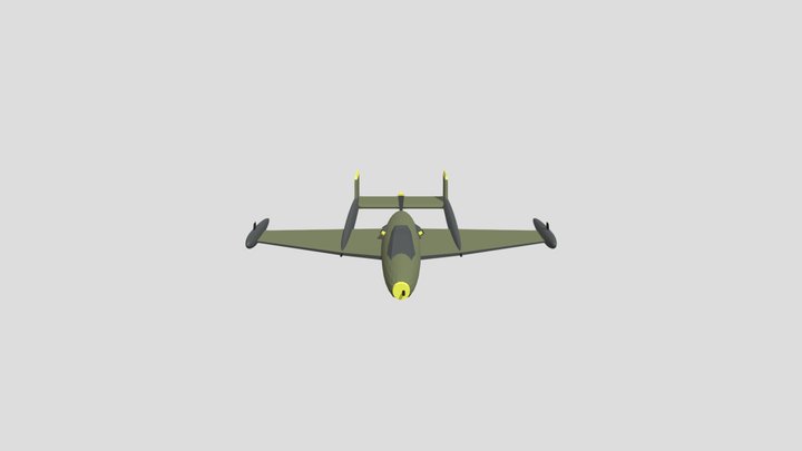Low Poly Plane 3D Model
