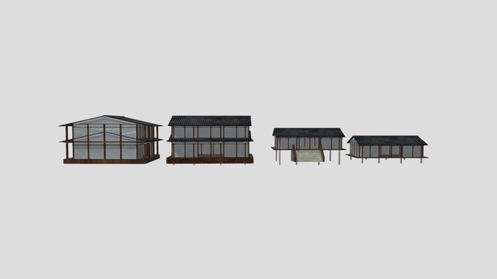 Asian House Pack - Low Poly – Free 3D Model STL