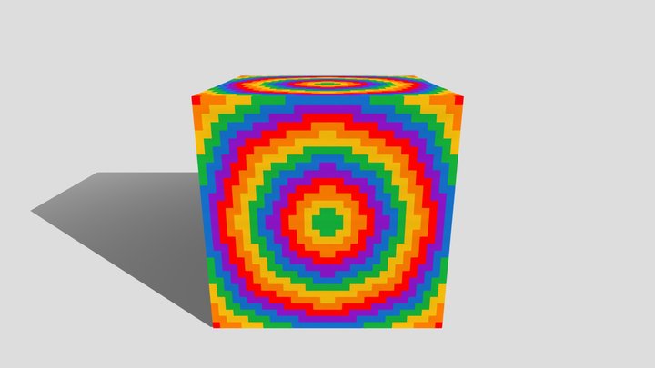 rainbow circle minecraft block 3D Model