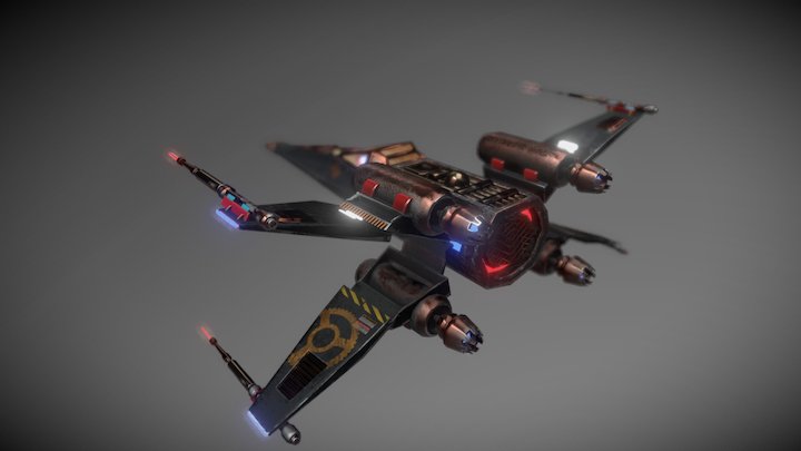 Spaceship X-Wing Revisited 3D Model