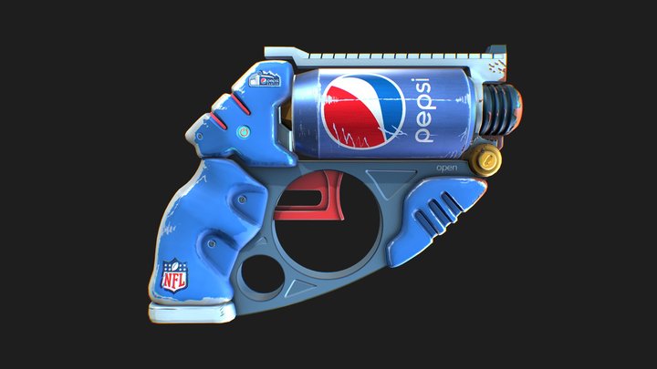 Stylized Pepsi-Cola Gun 3D Model