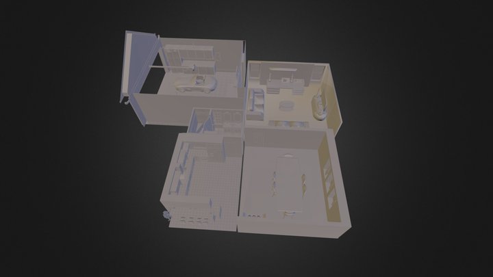 First Floor of Eco-Friendly Home 3D Model