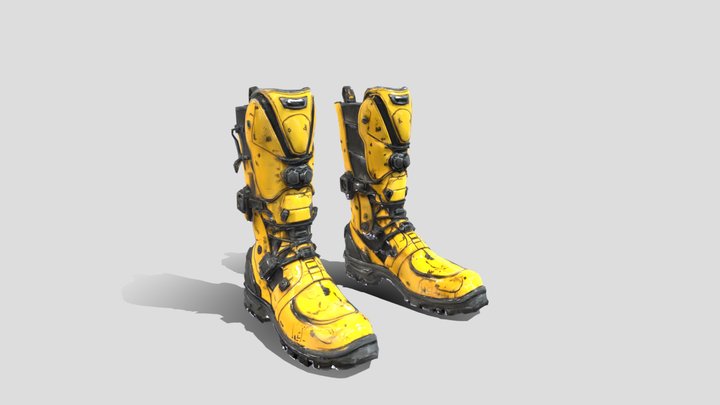 Low Poly Futuristic Cyberpunk Boots – Modelo 3D gratuito STL