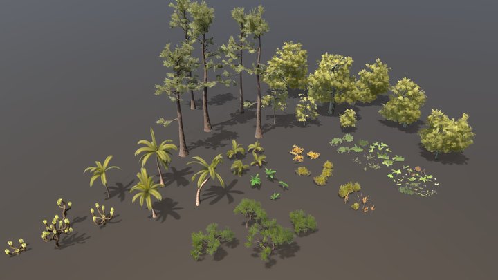Tropical Island foliage 3D Model
