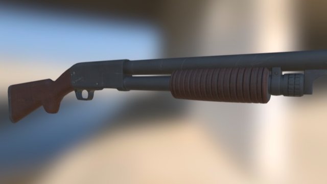 Shotgun Game Asset 3D Model