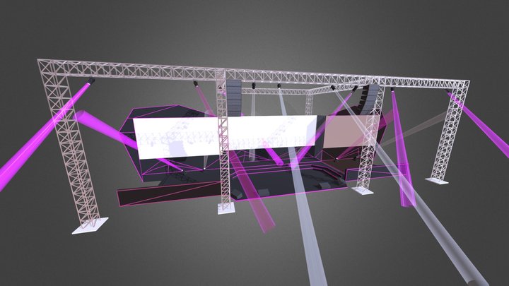 Neon Stage 3D Model