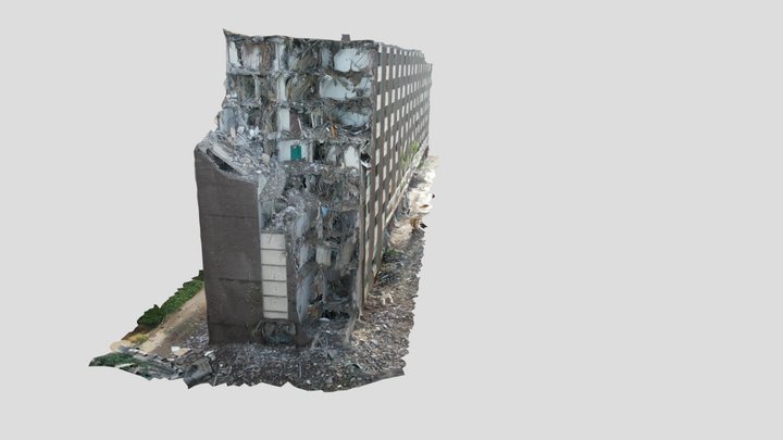 Poplars Building Under Demolition Bloomingto 3D Model