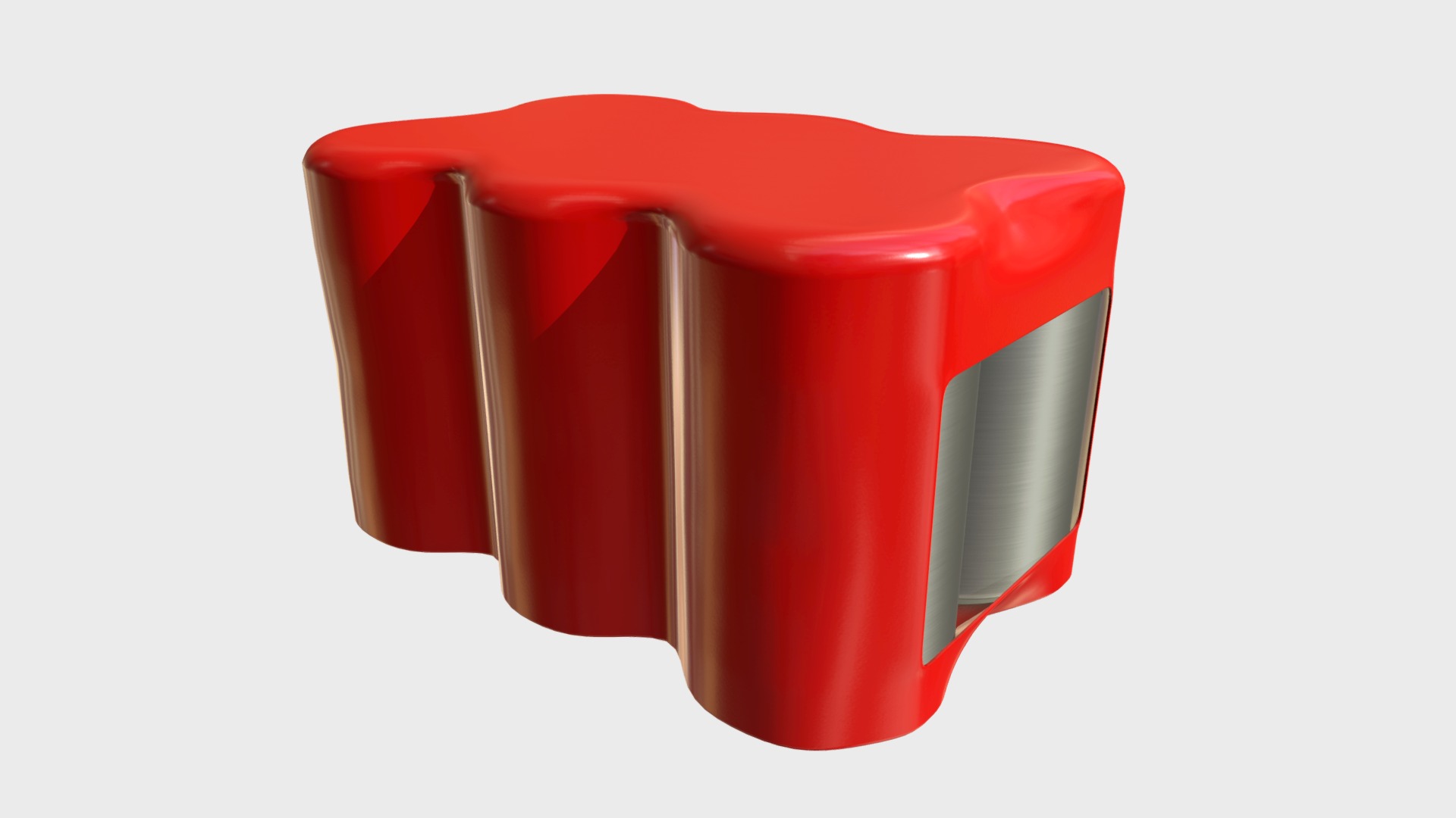 3D model Pack of six soda cans - This is a 3D model of the Pack of six soda cans. The 3D model is about a red plastic cup.