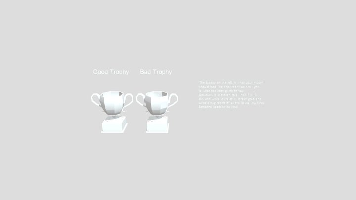Fixed Trophy 3D Model