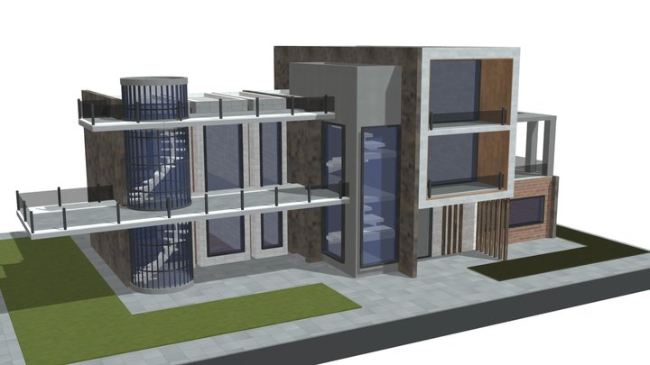 modern luxury villa house building design – Gratis 3D-model STL