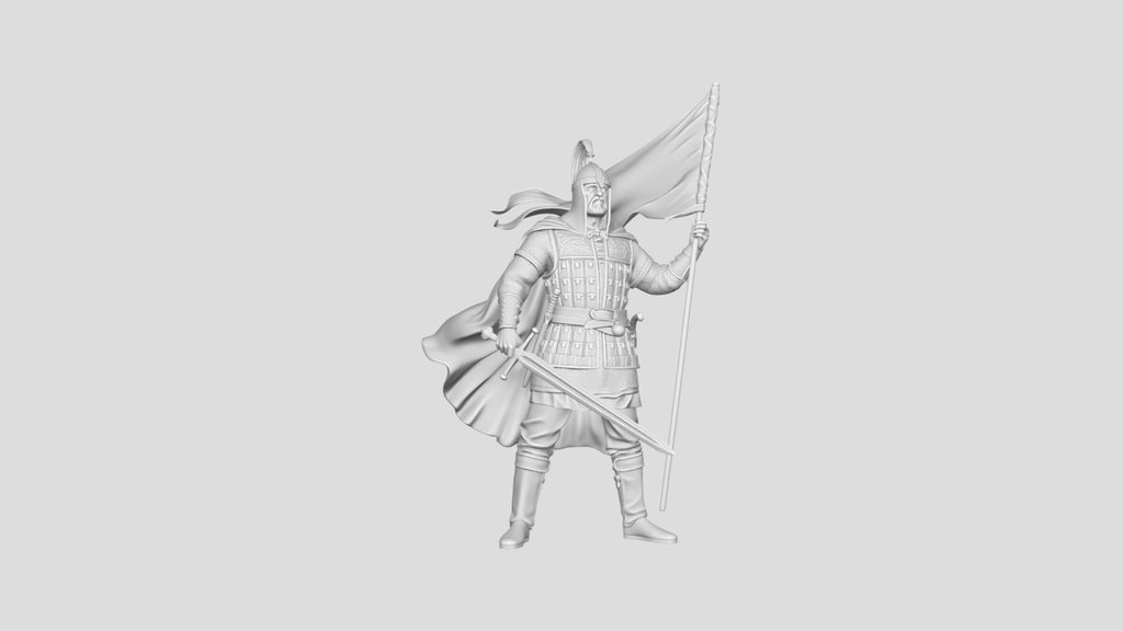 Russian knight with a flag