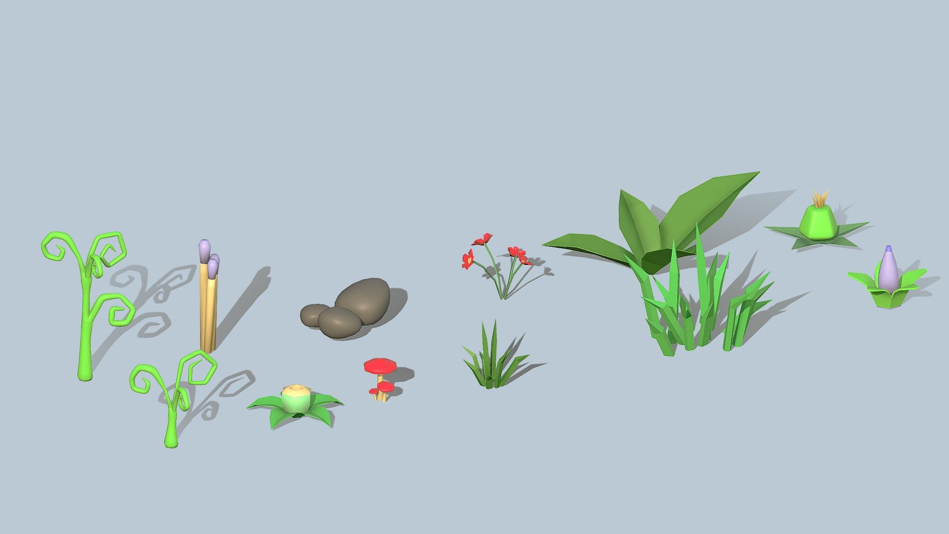 low poly plantes - Buy Royalty Free 3D model by N1x [71033a5 ...