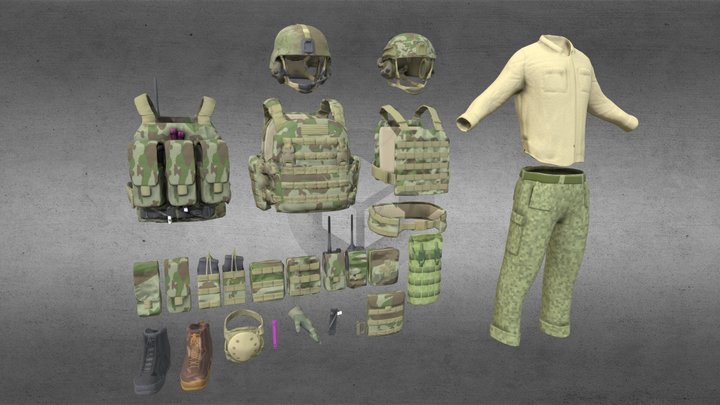 Military_Character_Kit_Textured (CC0) 3D Model